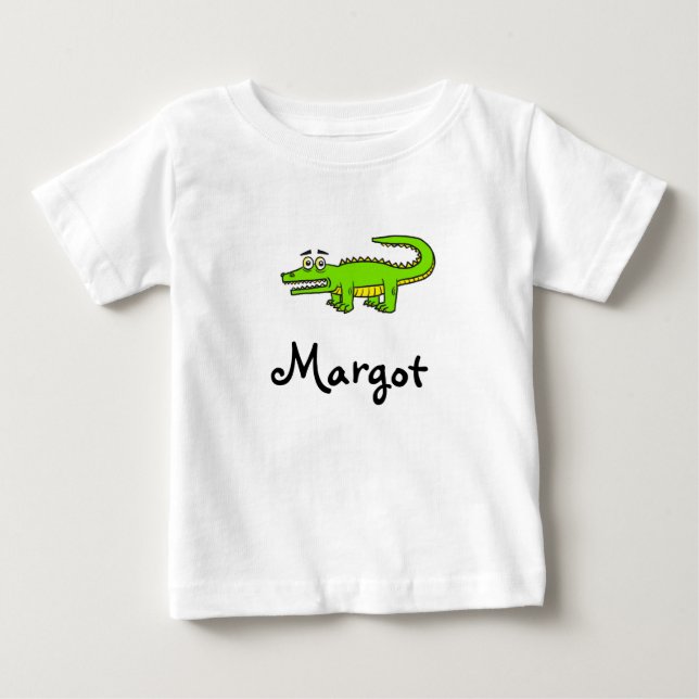 T-shirt Pour Bébé Nom personnalisé du bébé alligator (Devant)