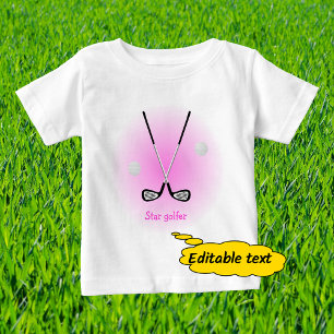T-shirt Pour Bébé Nom personnalisé du golfeur étoile