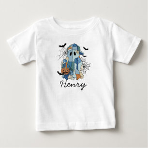 T-shirt Pour Bébé Nom personnalisé Halloween Ghost Boy Toddler &