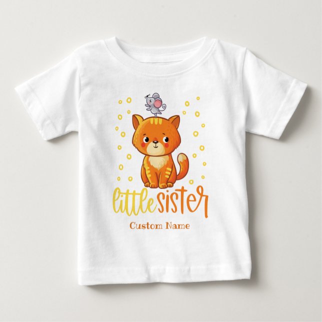T-shirt Pour Bébé Nom personnalisé Little Sister (Devant)