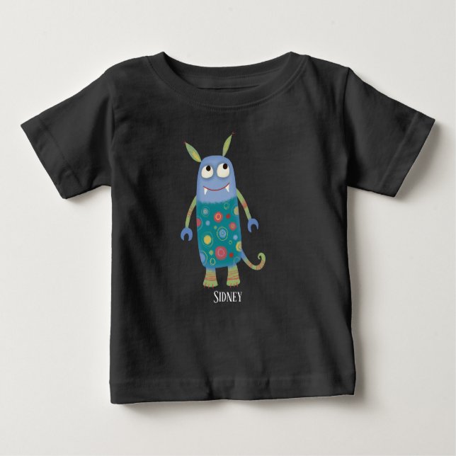 T-shirt Pour Bébé Nom personnalisé Monster Sidney (Devant)