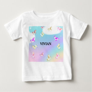 T-shirt Pour Bébé nom personnalisé unicorn
