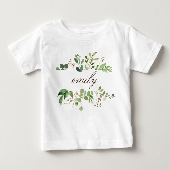 T-shirt Pour Bébé Nom personnalisé vert bébé (Devant)