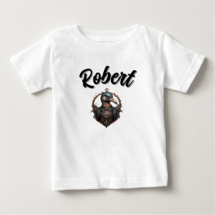 T-shirt Pour Bébé Nom Robert noir avec Ibis Steampunk,