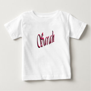 T-shirt Pour Bébé Nom Sara Rouge Et Rose,