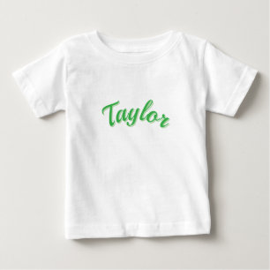 T-shirt Pour Bébé Nom Taylor en vert,