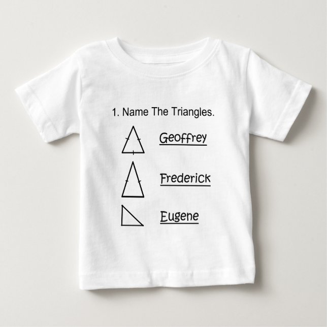 T-shirt Pour Bébé nommez les triangles (Devant)