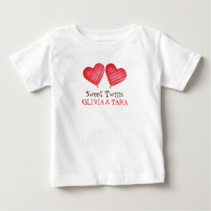 T-shirt Pour Bébé Noms personnalisés jumeaux