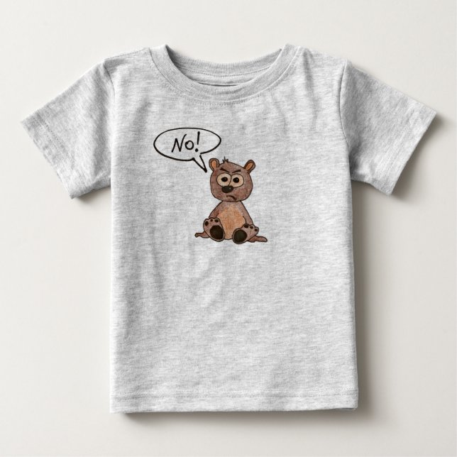 T-shirt Pour Bébé Non! Ours (Devant)