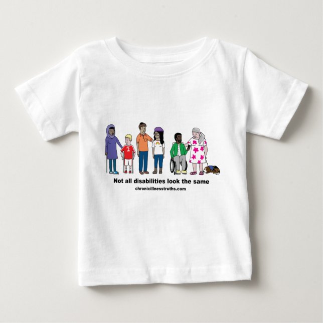 T-shirt Pour Bébé Non toutes les incapacités regardent des mêmes la (Devant)
