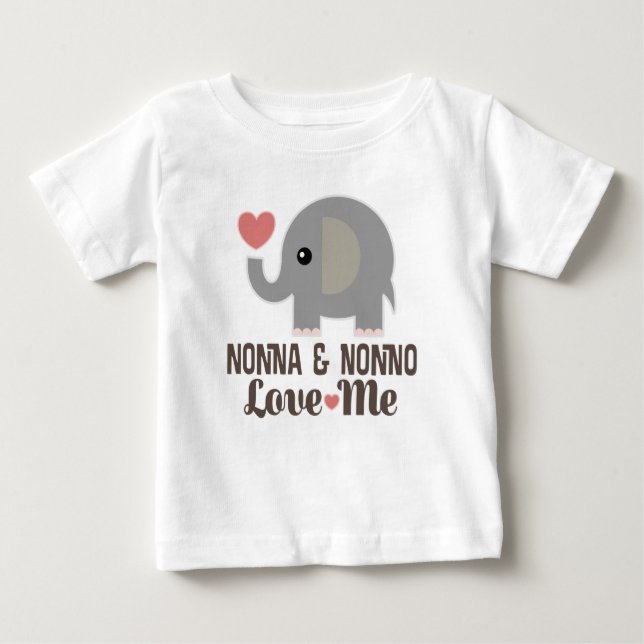 T-shirt Pour Bébé Nonna et Nonno Love Me Petit-Enfant (Devant)