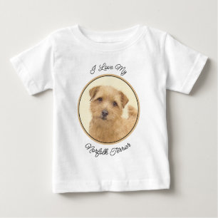 T-shirt Pour Bébé Norfolk Terrier Peinture - Art Chien original