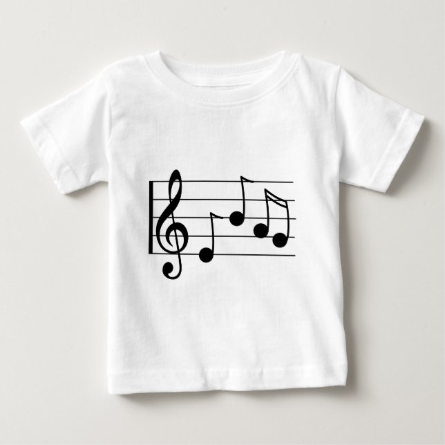 T-shirt Pour Bébé Notation musicale clef et personnel (Devant)