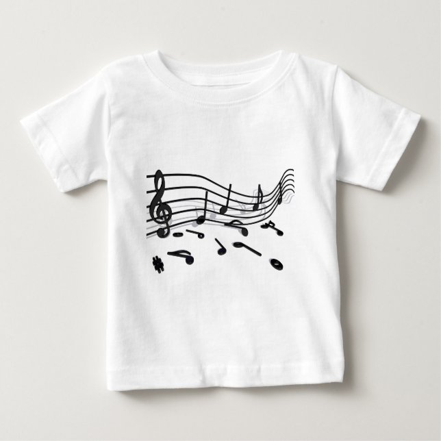 T-shirt Pour Bébé Notes, musique (Devant)