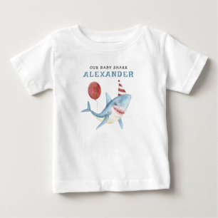 T-shirt Pour Bébé Notre Baby Shark 1er Anniversaire Sous La Mer