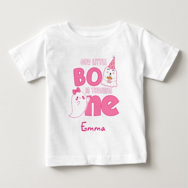 T-shirt Pour Bébé Notre Petit Boo Turner Un, Halloween 1Er Anniversa (Devant)