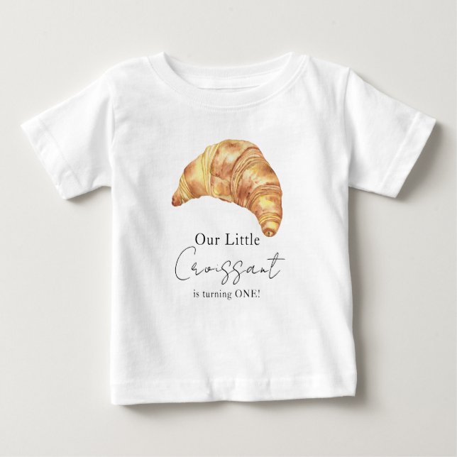 T-shirt Pour Bébé Notre Petit Croissant 1er Anniversaire (Devant)