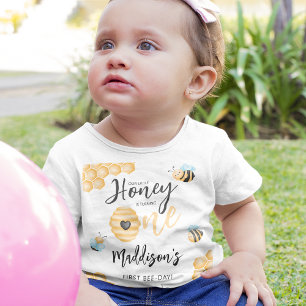 T-shirt Pour Bébé Notre petit miel   Premier jour d'abeille