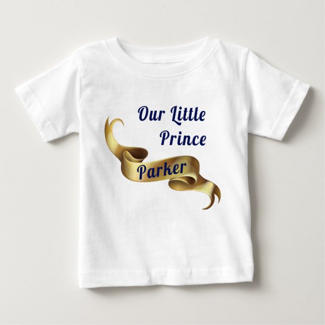 T-shirt Pour Bébé Notre Petit Prince Royal personnalisé (Devant)