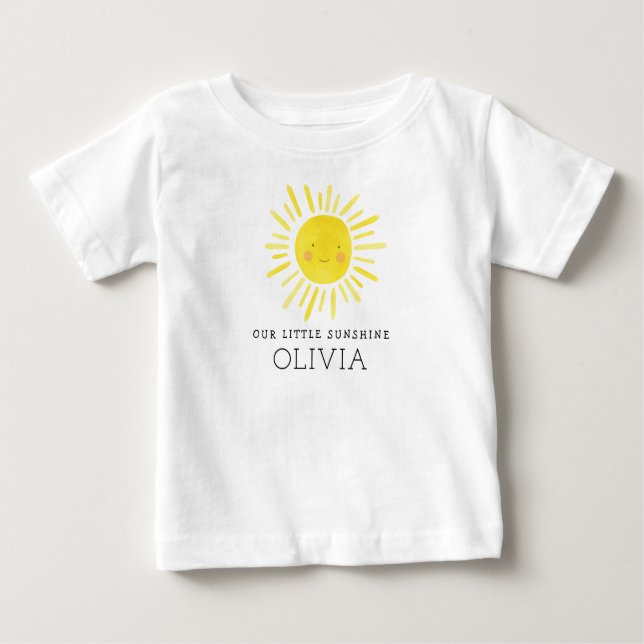 T-shirt Pour Bébé Notre petite fête d'anniversaire Sunshine (Devant)