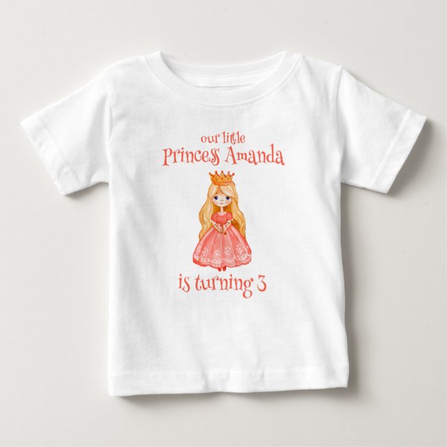 T-shirt Pour Bébé Notre petite fille va devenir trois invités d'honn (Devant)