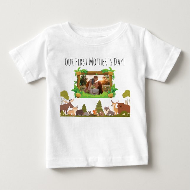 T-shirt Pour Bébé Notre première fête des Mères (Devant)