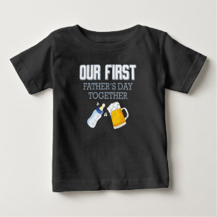 T-shirt Pour Bébé Notre Première Fête des pères Ensemble 👨 👶 ❤️