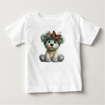 Nounours Mignon avec Papillons Peluche Florale