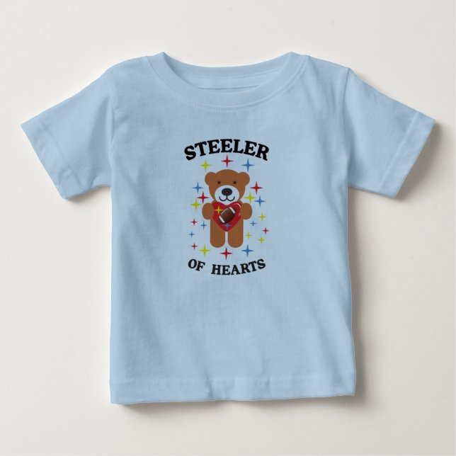 T-shirt Pour Bébé Nounours voleur de cœurs ours en peluche football (Devant)