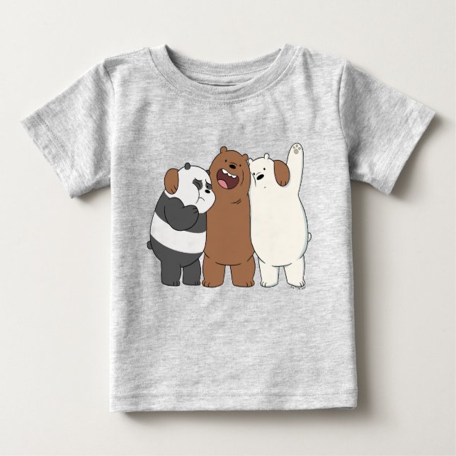 T-shirt Pour Bébé Nous, Groupe Ours Nus Hug (Devant)