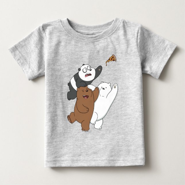 T-shirt Pour Bébé Nous Ours Nus - Dernière tranche de pizza (Devant)