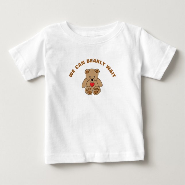 T-shirt Pour Bébé Nous Pouvons Attendre Baby shower Correspondant Fa (Devant)