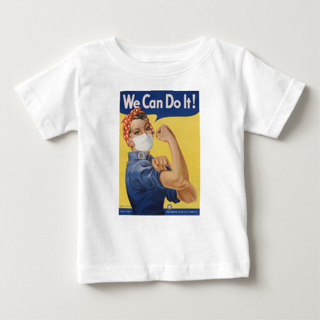T-shirt Pour Bébé Nous Pouvons Le Faire ! Rosie la riveteuse (Devant)