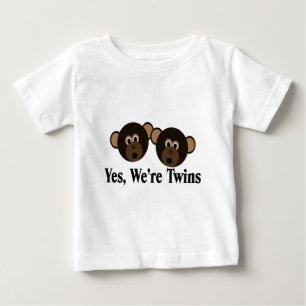 T-shirt Pour Bébé Nous sommes jumeaux 2 garçons singes