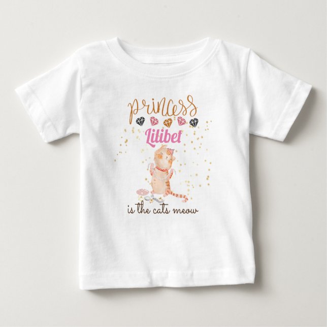 T-shirt Pour Bébé Nouveau bébé Princesse Lilibet Cute Kitten nommé B (Devant)