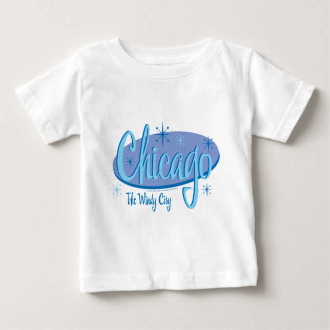 T-shirt Pour Bébé NOUVEAU-Chicago-Rétro (Devant)