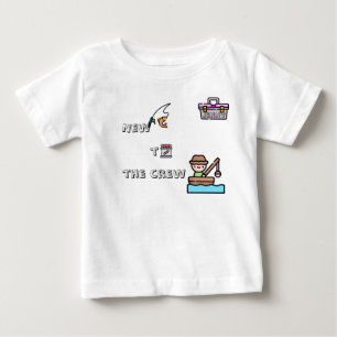 T-shirt Pour Bébé "Nouveau dans l'Équipage" PÊCHE personnalisé Rose