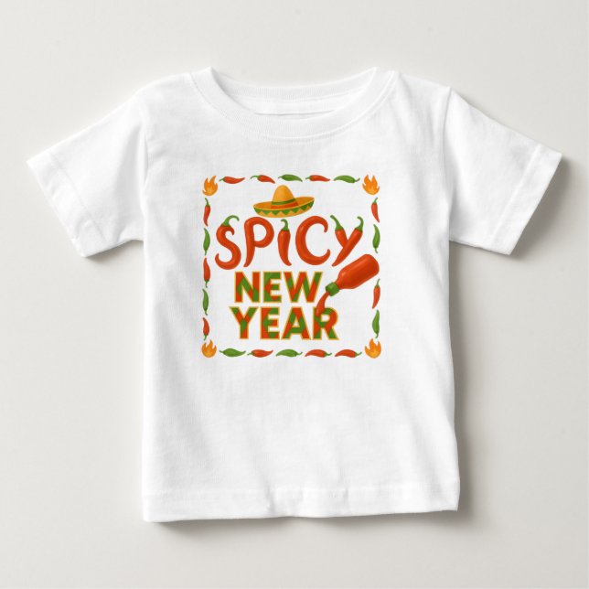 T-shirt Pour Bébé Nouvelle Année Chaude (Devant)