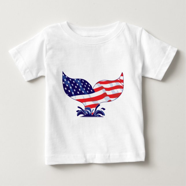 T-shirt Pour Bébé Nouvelle-Baleine-Queue-[Converti] (Devant)