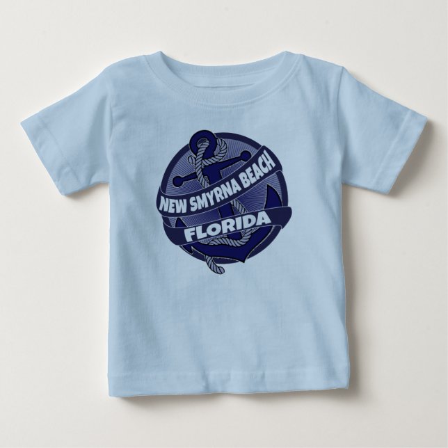 T-shirt Pour Bébé Nouvelle Smyrna Beach Floride ancre bébé romper te (Devant)