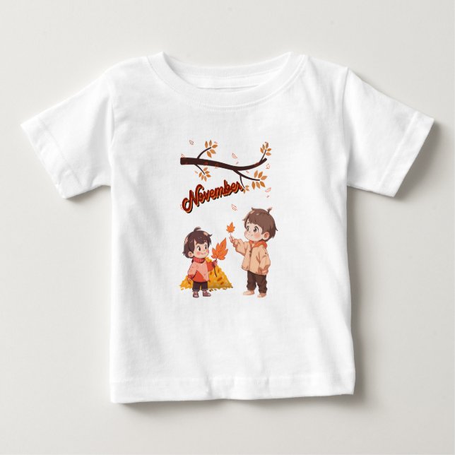 T-shirt Pour Bébé Novembre Baby Tee (Devant)