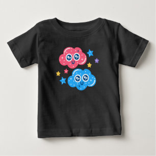 T-shirt Pour Bébé Nuages étoilés Kawaii mignons – Ciel de dessin ani