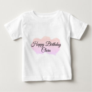 T-shirt Pour Bébé Nuages rose orange pastel heureux anniversaire mod