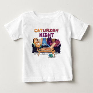 T-shirt Pour Bébé Nuit du Caturday