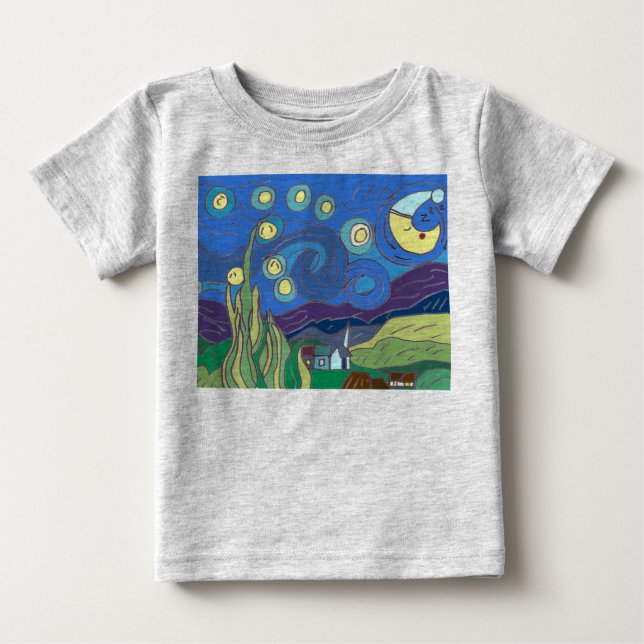 T-shirt Pour Bébé Nuit étoilée (Devant)