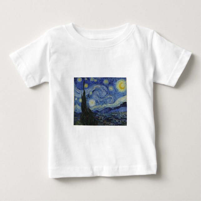 T-shirt Pour Bébé Nuit étoilée de Van Gogh (Devant)