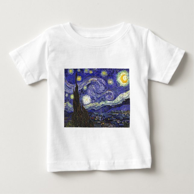 T-shirt Pour Bébé Nuit Van Gogh Starry (Devant)