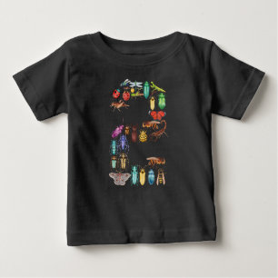 T-shirt Pour Bébé Numéro 2 Bugs Insectes Beetles Thème 2 Year old
