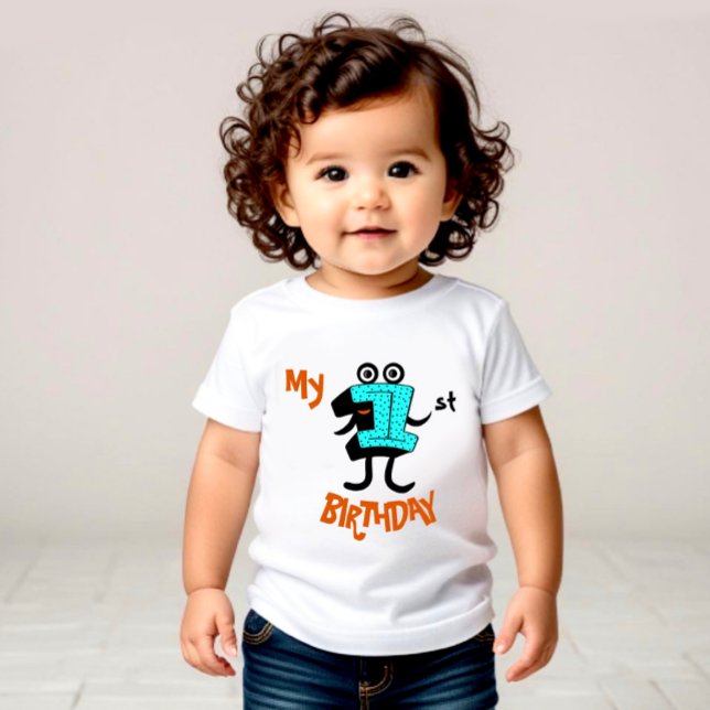 T-shirt Pour Bébé Numéro amusant 1 (Créateur téléchargé)