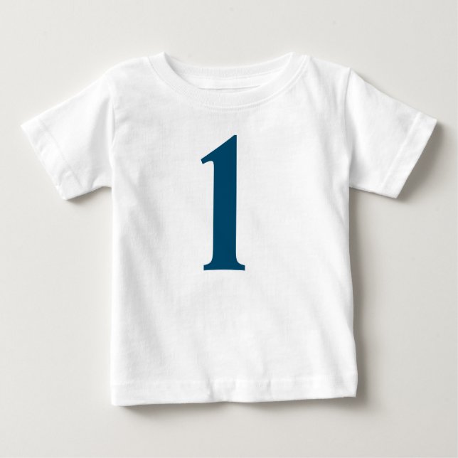 T-shirt Pour Bébé Numéro simple et élégant "1" (Devant)